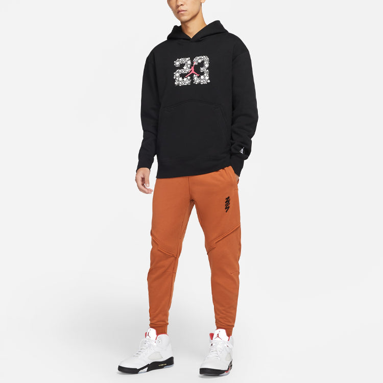 Men's Air Jordan Zion Performance Alphabet Embroidered Solid Color Bundle Feet Sports Brown Pants DJ5874-246