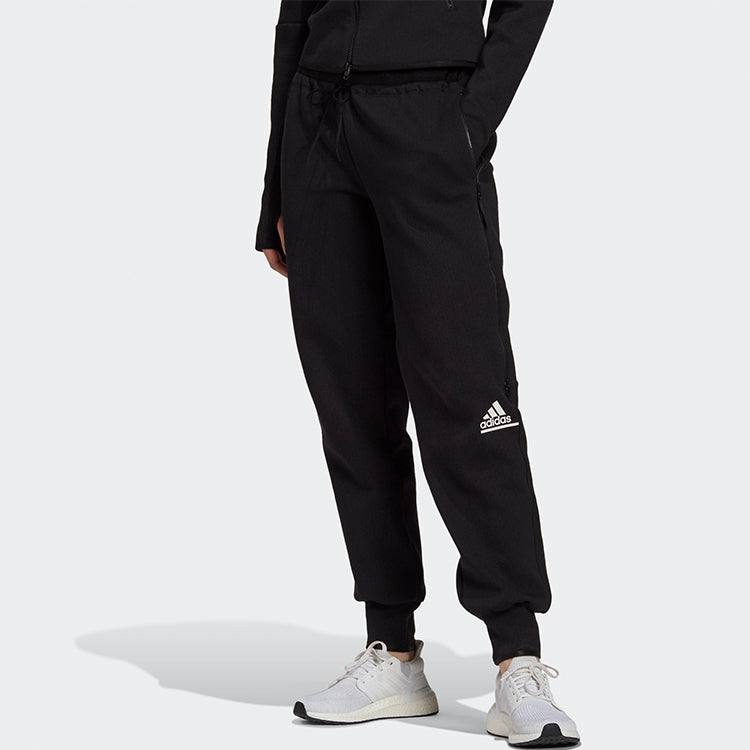(WMNS) adidas Casual Bundle Feet Sports Pants Black GM3282