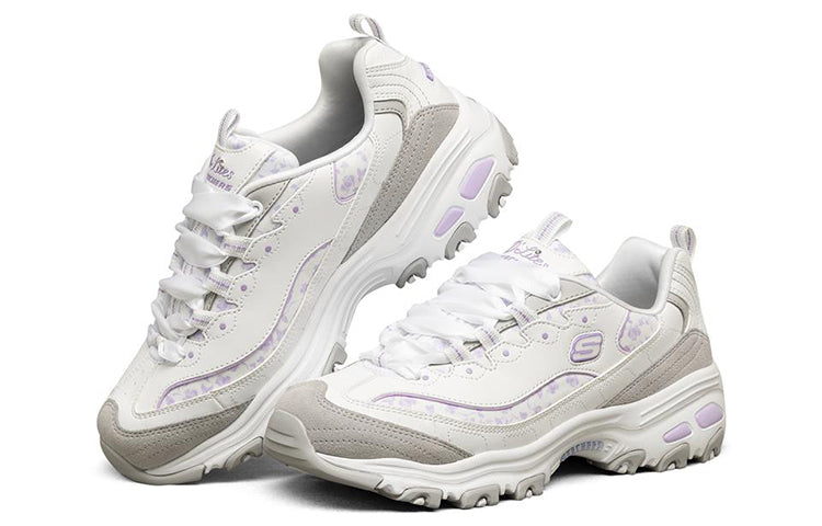 (WMNS) Skechers D'Lites 1.0 White/Purple 66666329-WLV