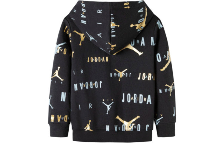 (GS) Air Jordan Jumpman Print Pullover Hoodie 'Black White' JD2142062GS-001