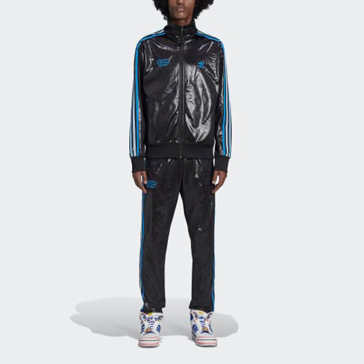Men's adidas originals x Kerwin Frost Crossover Side Stripe Bright Straight Casual Pants/Trousers Black HB4932
