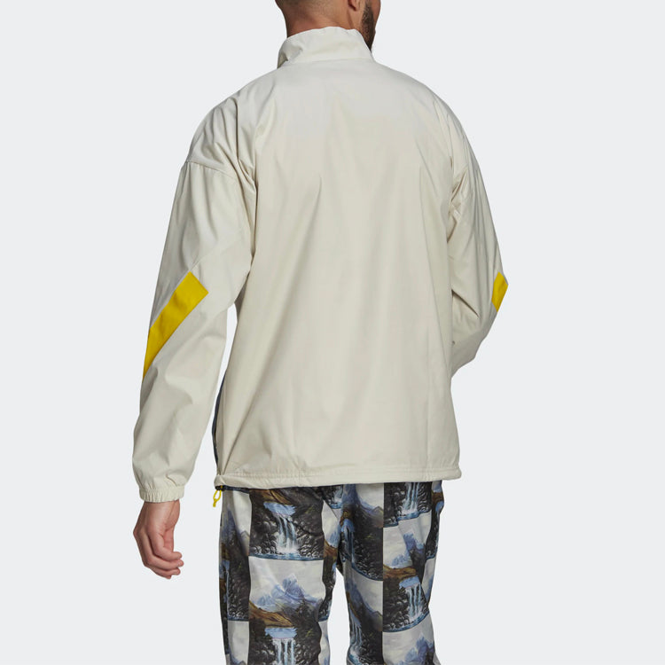 adidas Stand Collar Loose Sports Jacket Beige GL5698
