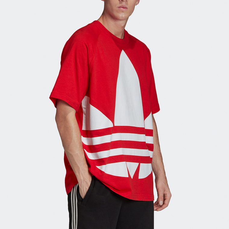adidas originals Bg Trefoil Tee Large Logo Loose Short Sleeve Red FM9906