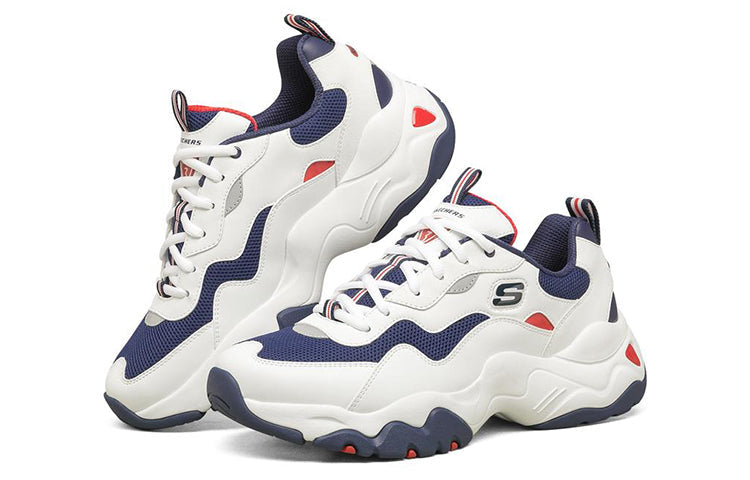 Skechers D Lites Low-Top Running Shoes White/Blue/Red 237152-WNVR
