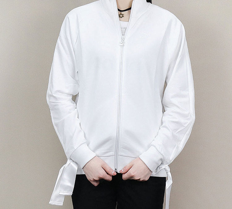 (WMNS) PUMA Cuff Stand Collar Casual Jacket White 850234-02