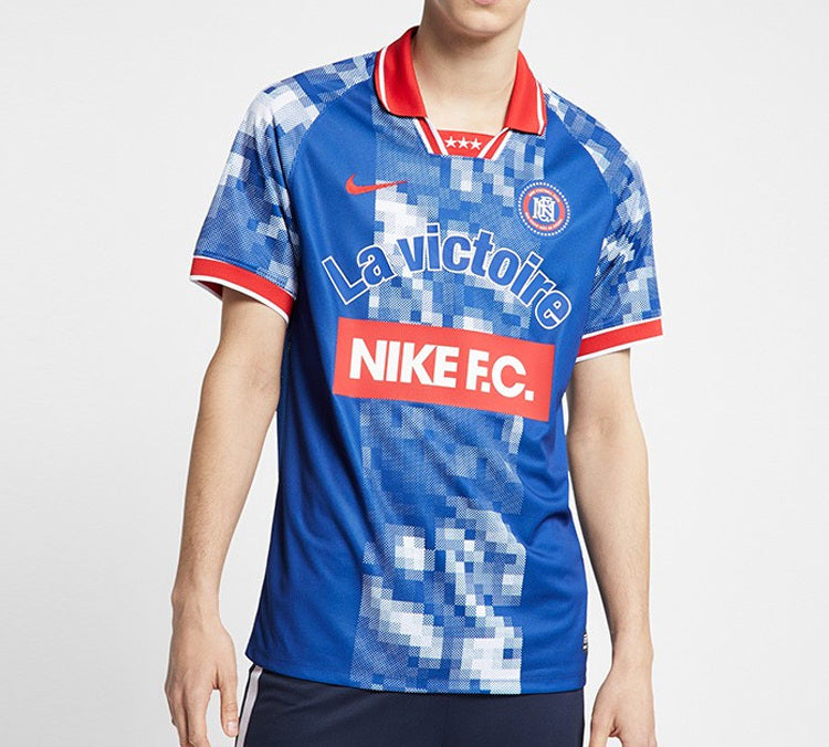 Nike Football Series Lapel Sport Casual Short Sleeved Polo Shirt Men's Blue AQ0661-438
