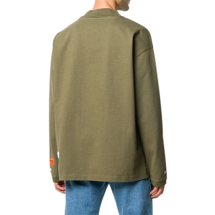 HERON PRESTON Embroidery Long Sleeve Mens Green HMAB017F20JER0015501