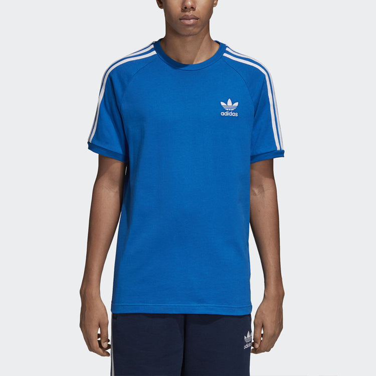 adidas originals Sports Round Neck Retro Short Sleeve Blue DH5805