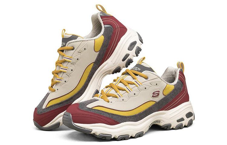 Skechers D'Lites 1.0 Low-Top Running Shoes White/Yellow/Red 237153-NTMT
