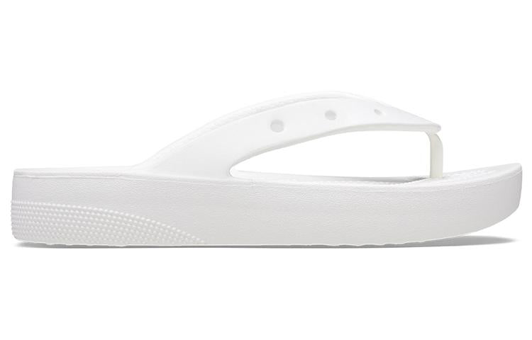 (WMNS) Crocs Classic Platform Flip Flop 'White' 207714-100