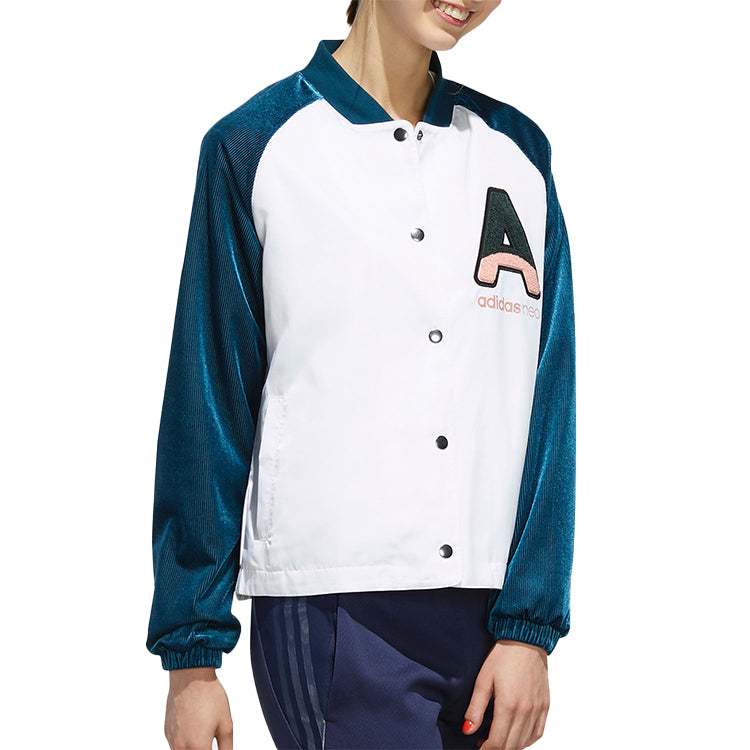 (WMNS) adidas neo Letter Printing Jacket White FK6921