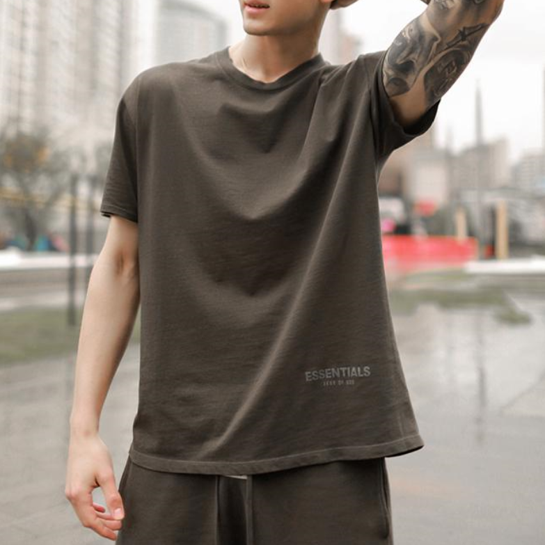 Fear of God Essentials Short Sleeve Black Logo Tee FOG-SS20-002