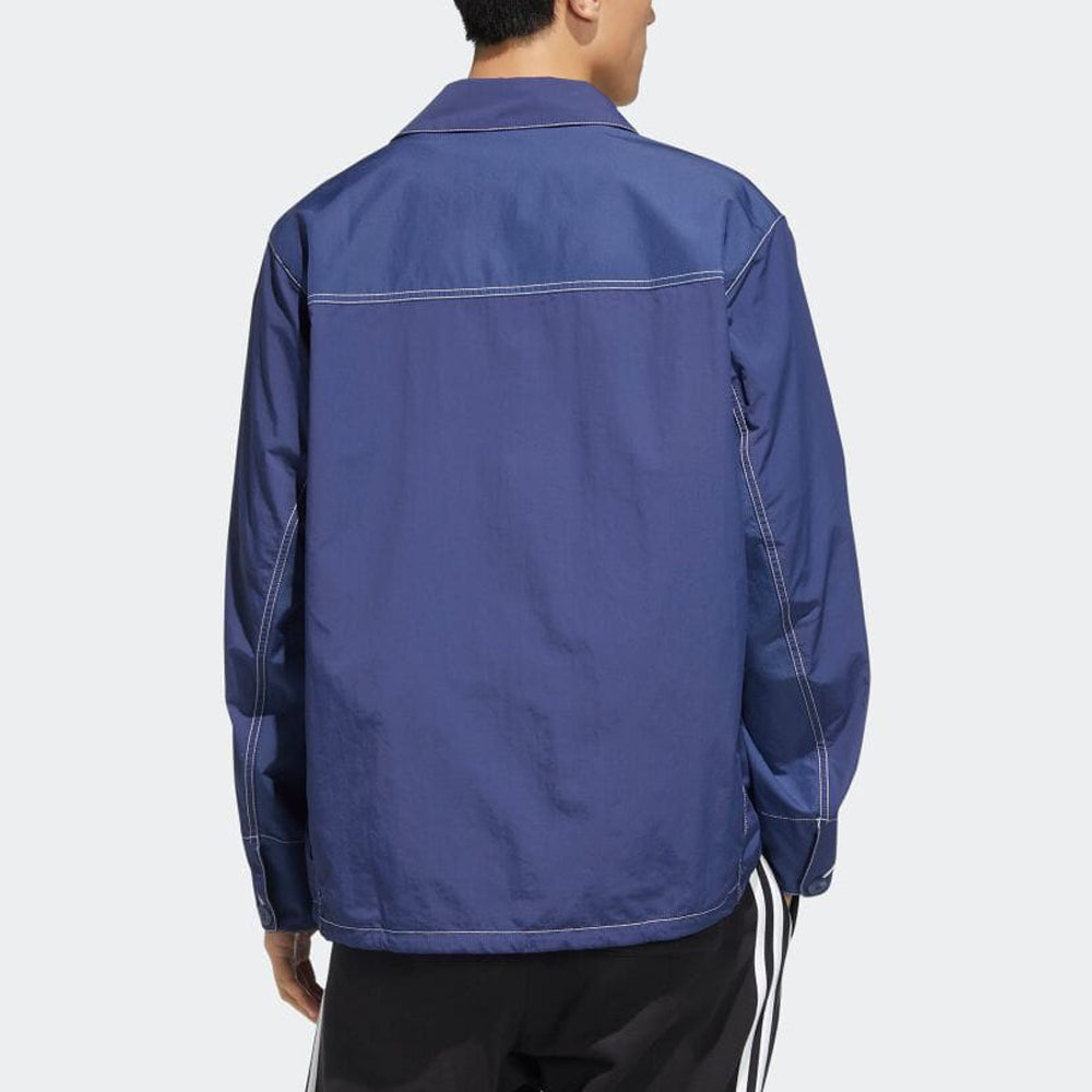 adidas originals Solid Color single breasted Cargo Jacket Navy Blue HM8016