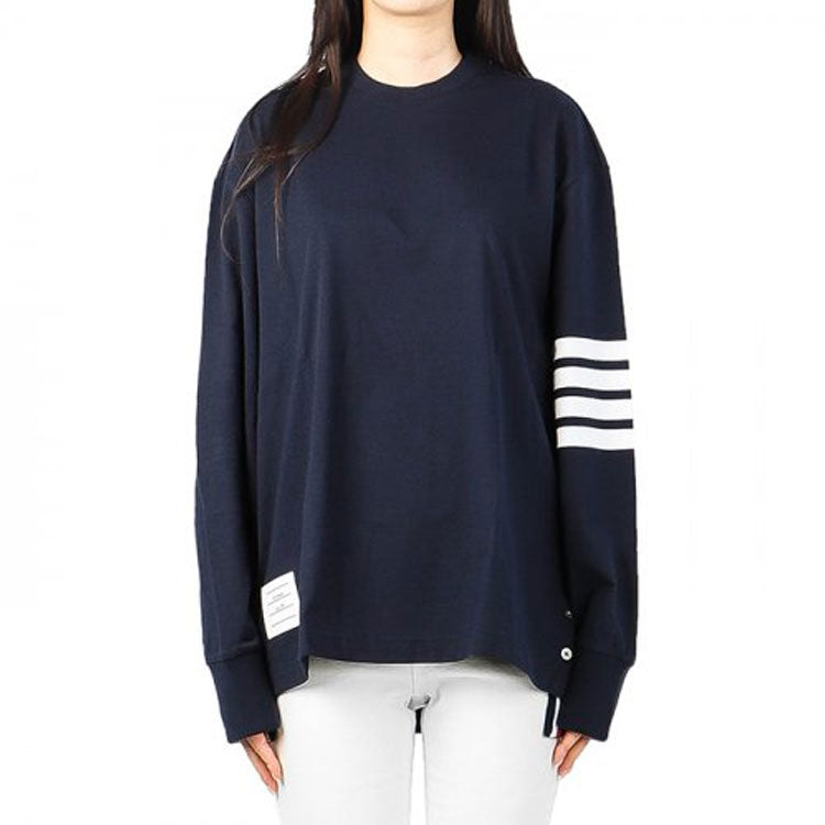 (WMNS) THOM BROWNE Long Sleeve T-Shirt 'Navy' FJS066A-06221-415