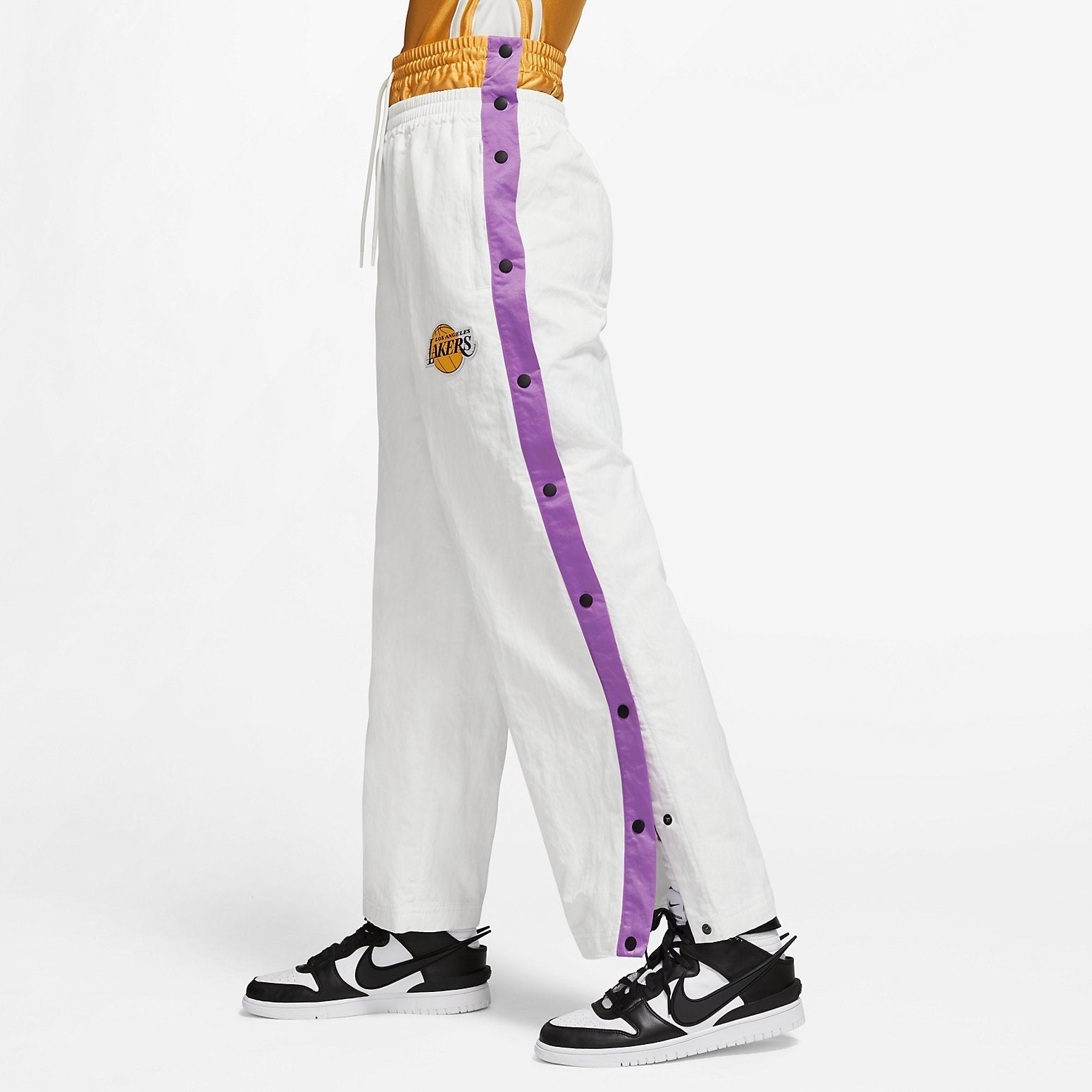 (WMNS) Nike x AMBUSH NBA Collection Tearaway Trousers 'Lakers - White' DB9570-121