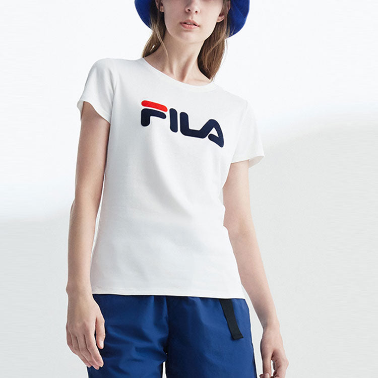 (WMNS) FILA Logo Printing Round-neck Tee 'White' F51W048104F-WT