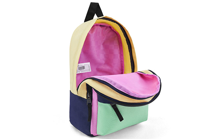 (WMNS) Vans Colorblock In Checkwork Backpack 'Pink Black Green' VN0A4DROVDK