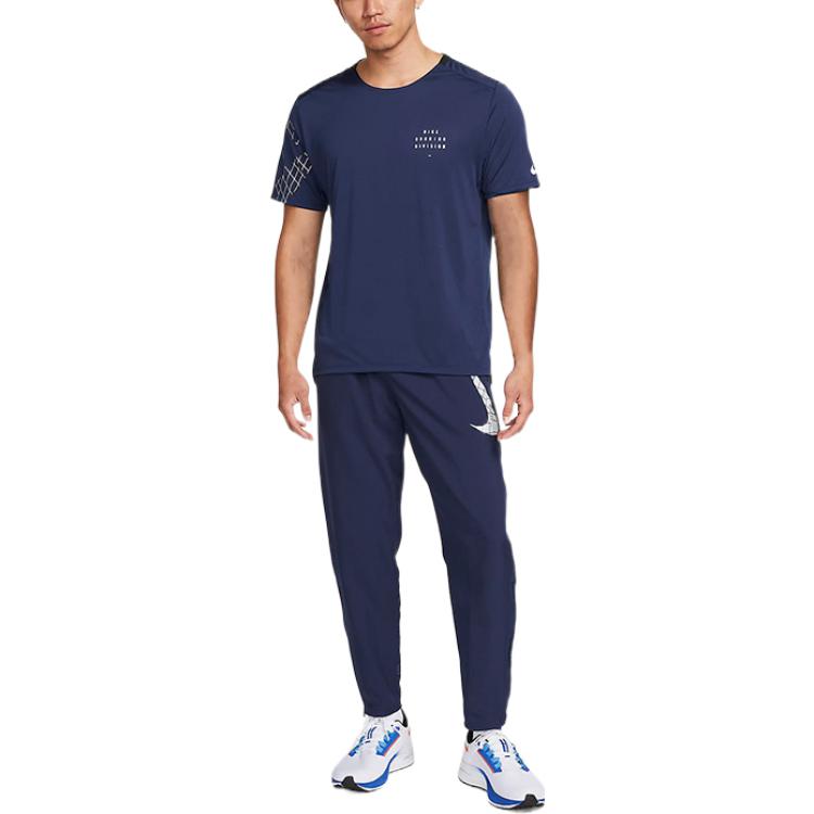 Nike Running Training T-shirt 'Navy White' DQ6546-410