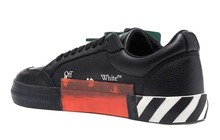 Off-White Low Vulcanized Canvas Sneaker 'Black White Red' OMIA085C99LEA0011001