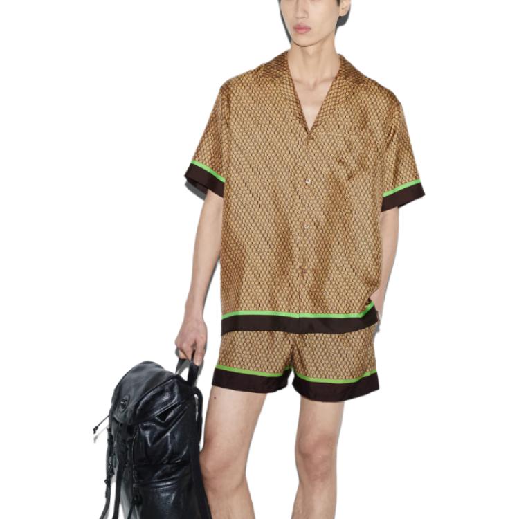 Gucci Allover Gucci Print Nylon Swim Shorts 'Beige Ebony' 791101-XHAJO-2270