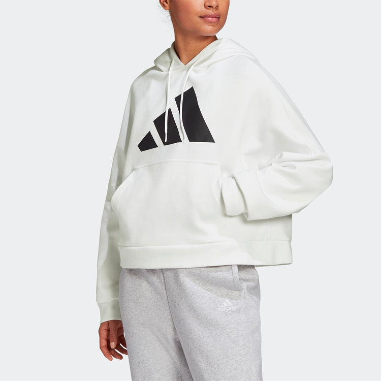 (WMNS) adidas Contrasting Colors Logo Sports Pullover Hoodie Asia Edition White GC9168
