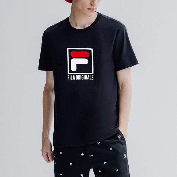 FILA Alphabet Logo Printing Round Neck Casual Short Sleeve Blue F51M128124F-NV