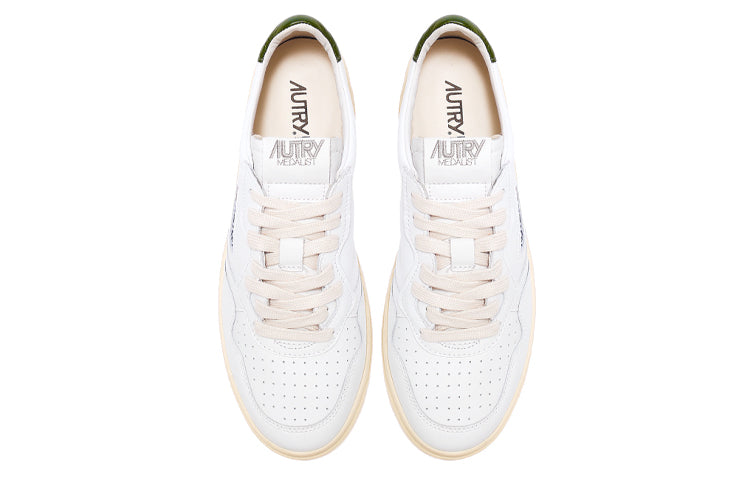 Autry Medalist Leather Low 'White Dark Green' AULM-LL47