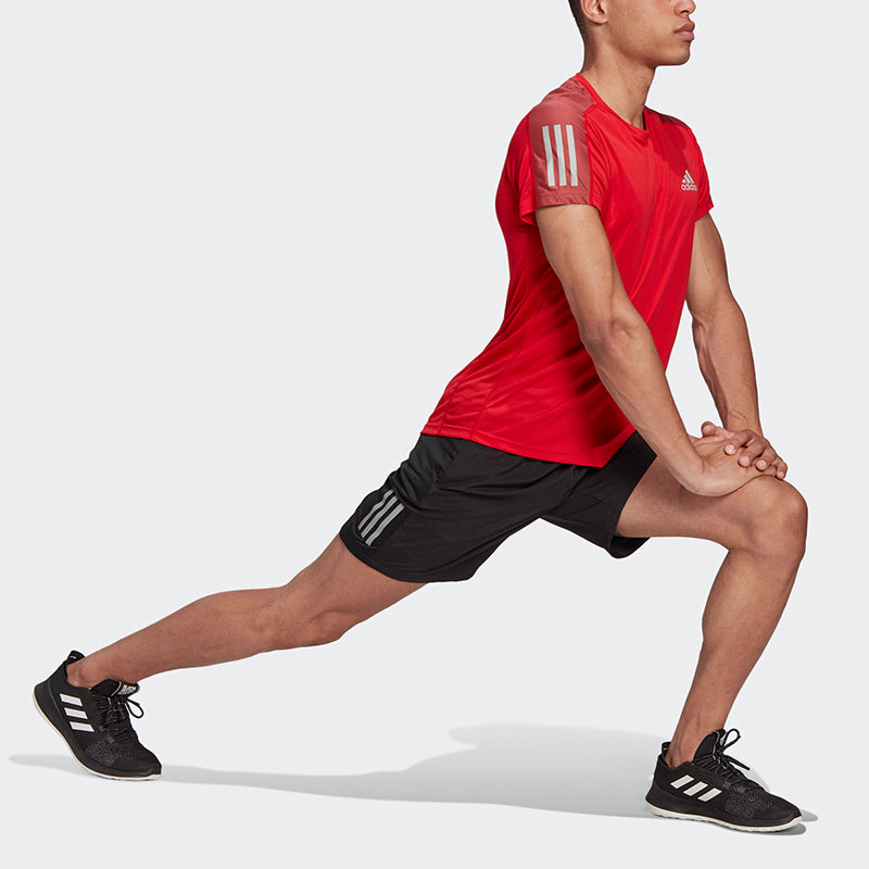 adidas Own The Run Tee Casual Training Running Sports Short Sleeve Red GC7872