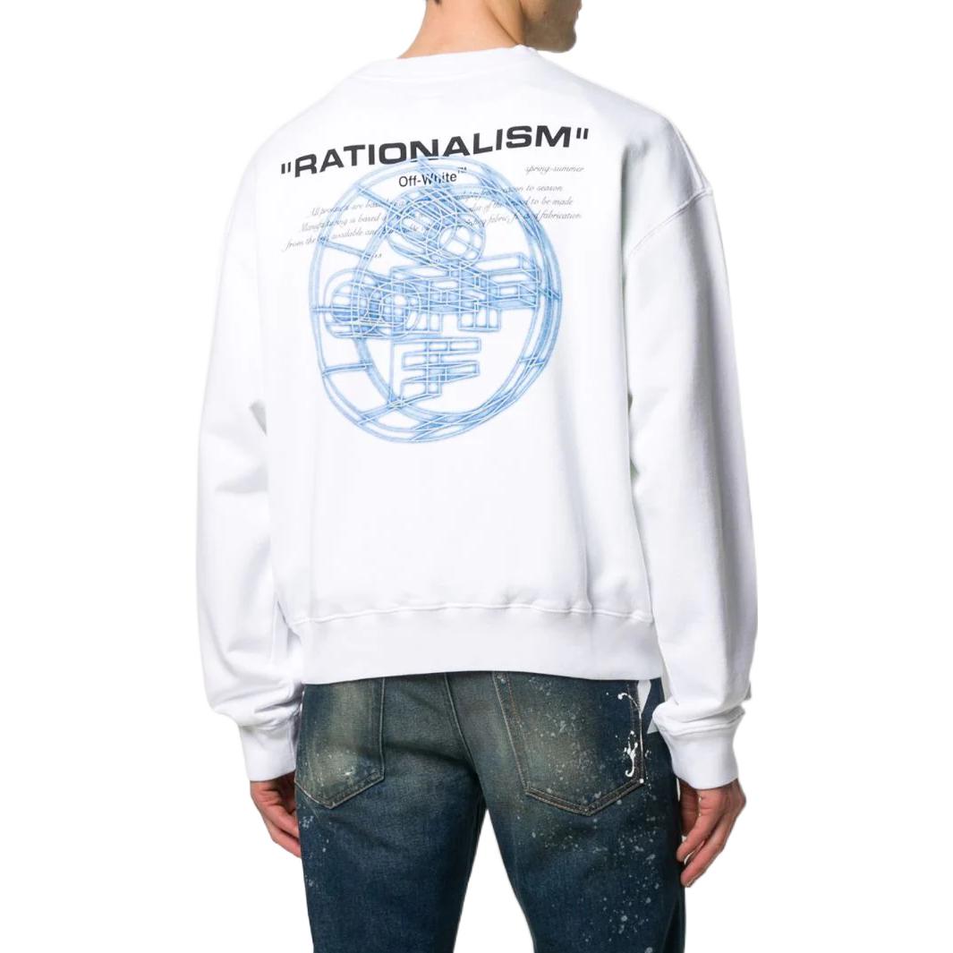 Men's Off-White SS22 Solid Color Logo Printing Round Neck Pullover Version White OMBA035R20E300030188