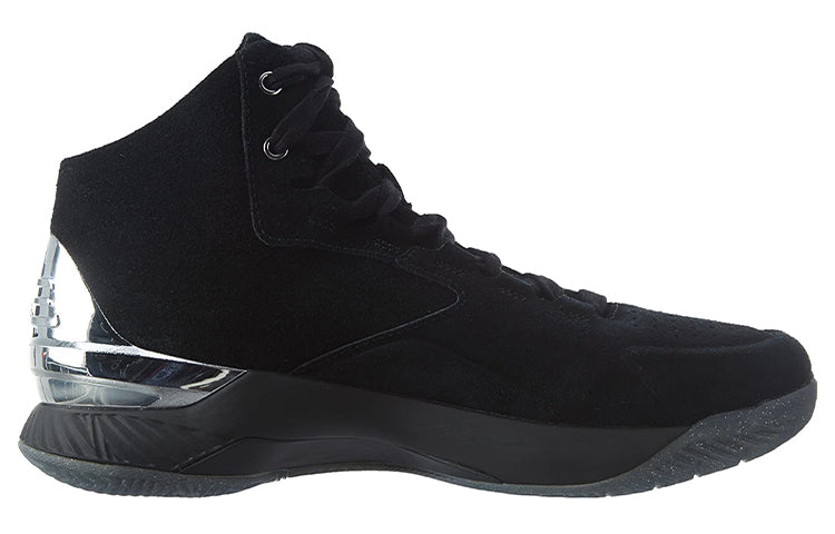 Under Armour Curry 1 Lux Mid Suede 'Black' 1296617-001