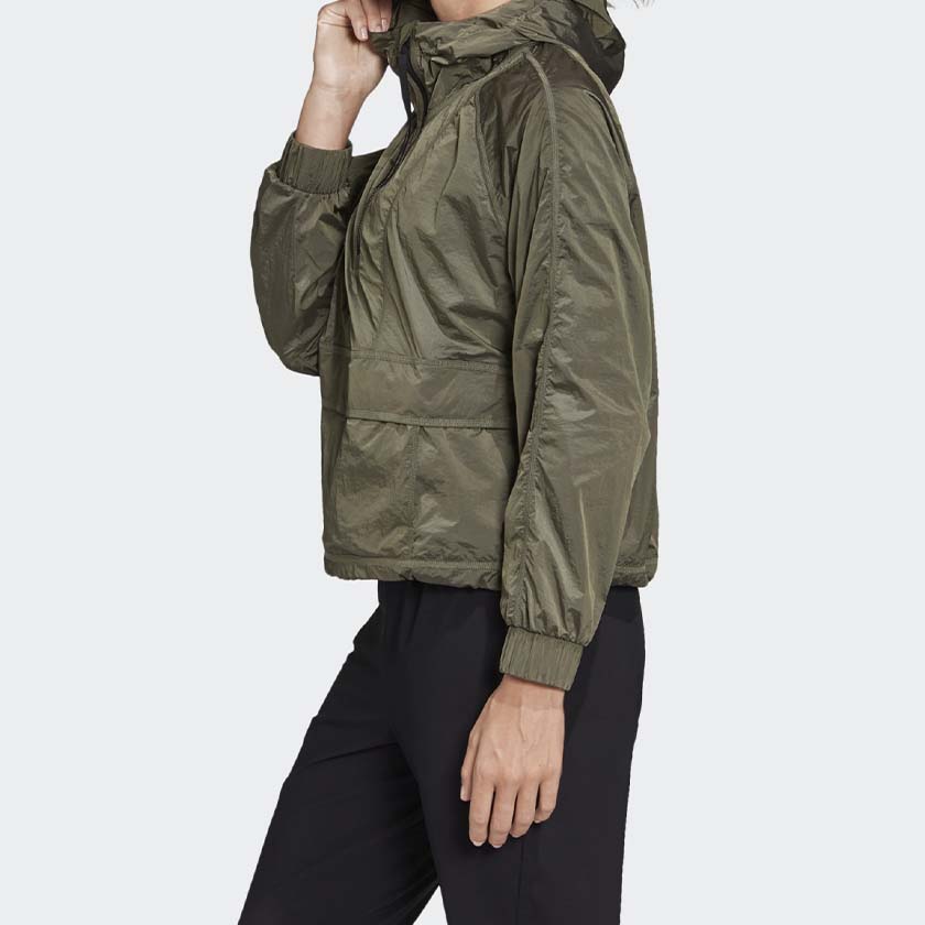 (WMNS) adidas Cropped Wind.RDY Windbreaker Jackets 'Oliver Green' FI0586