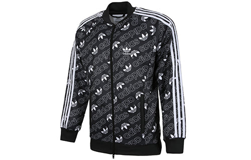 adidas originals Monogram TT Full Print Logo Sports Jacket Black EB4087