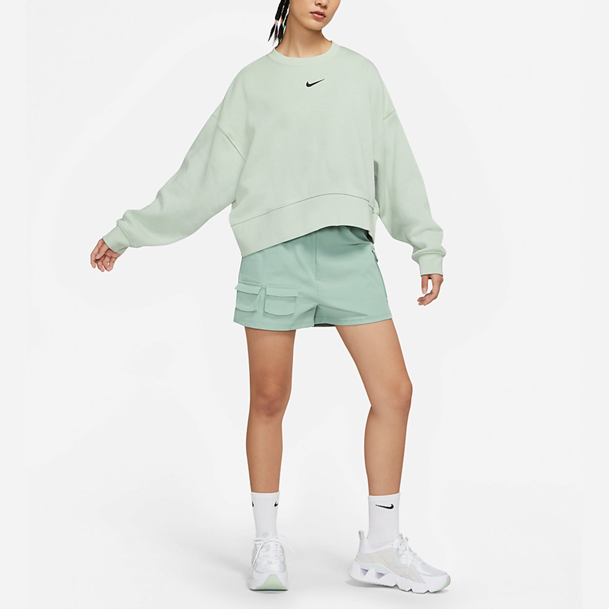(WMNS) Nike Sportswear Collection Small Logo Sweatshirt 'Mint' DJ7666-017
