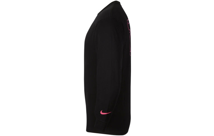 Nike NBA Courtside Ce Alphabet Printing Round Neck Long Sleeves Miami Heat Black CT9408-010