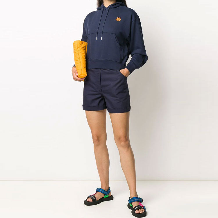 (WMNS) KENZO FW20 Small Tiger Head Loose hooded Long Sleeves Hoodie Navy Blue FA62SW7774MD-76