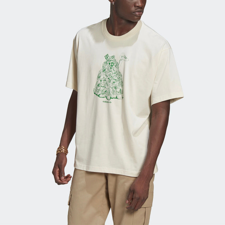 adidas originals Unisex Stan Smith Printing Short Sleeve White GQ8872