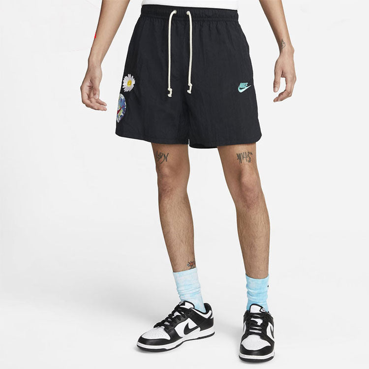 Men's Nike Daisy Earth Printing Woven Shorts Black DM5058-010