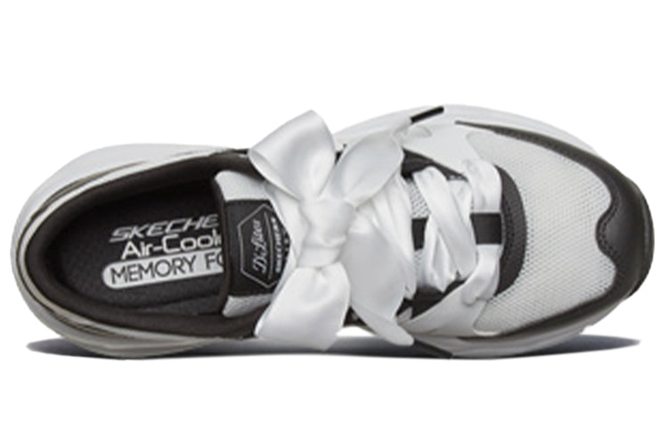 (WMNS) Skechers D'Lites Airy Low-Top Daddy Shoes White/Black 66666203-WBK