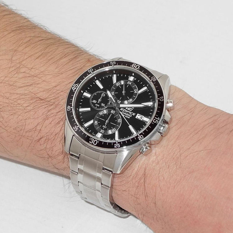 CASIO EDIFICE Stainless Steel Strap Black Dial Mens Black Analog EFR-546D-1A