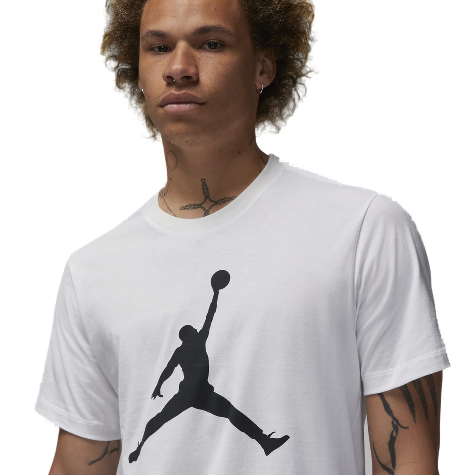 Men's Air Jordan SS22 Logo Pattern Printing Round Neck Short Sleeve White T-Shirt CJ0922-100