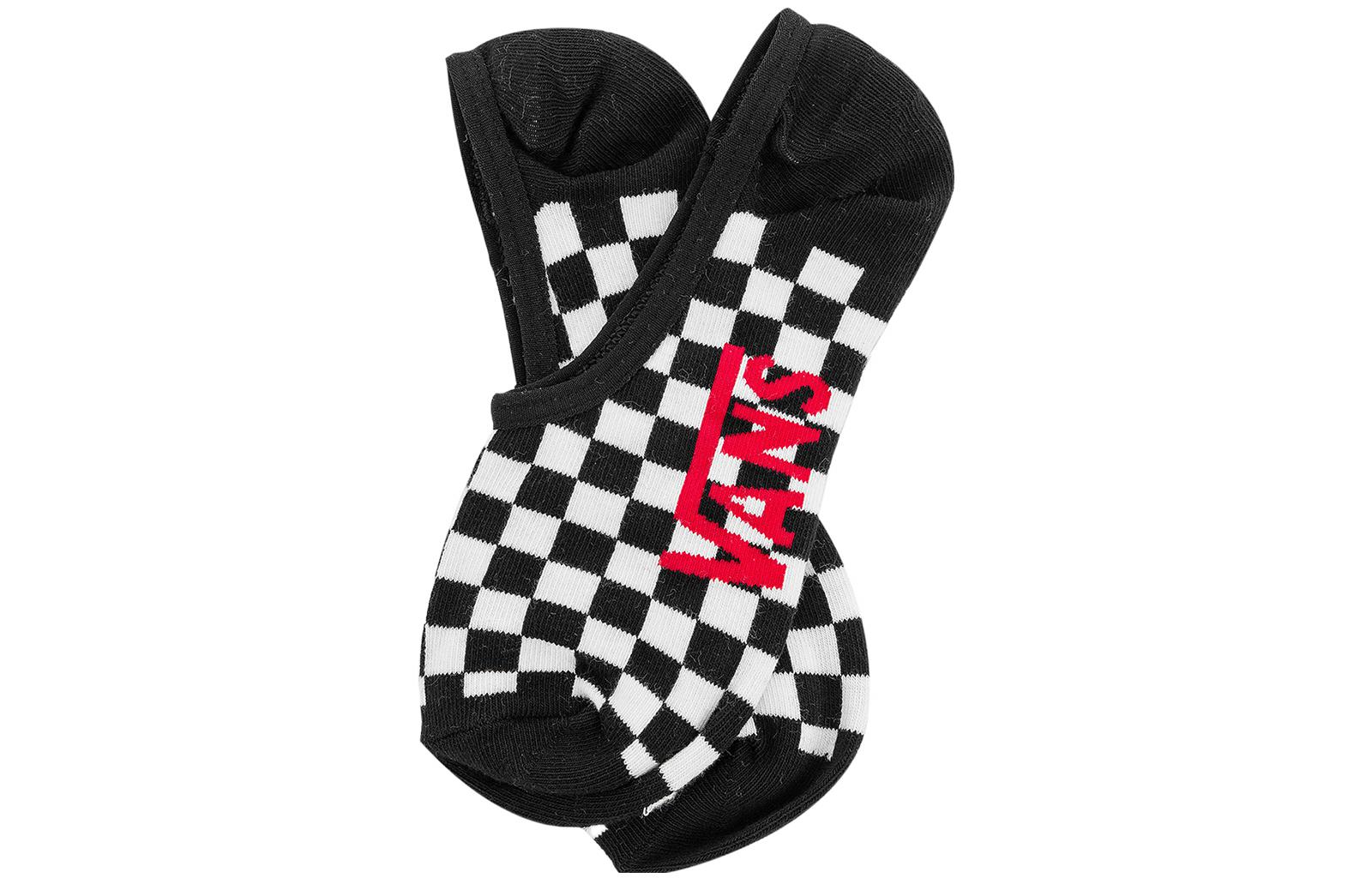 Vans Checkerboard Super No Show Socks 'White Black' VN0001O27051