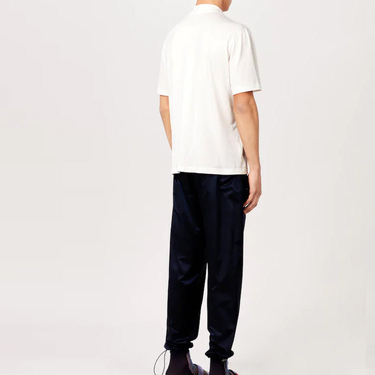 Men's LOUIS VUITTON High Collar Short Sleeve LOGO Short Sleeve White 1A40R7