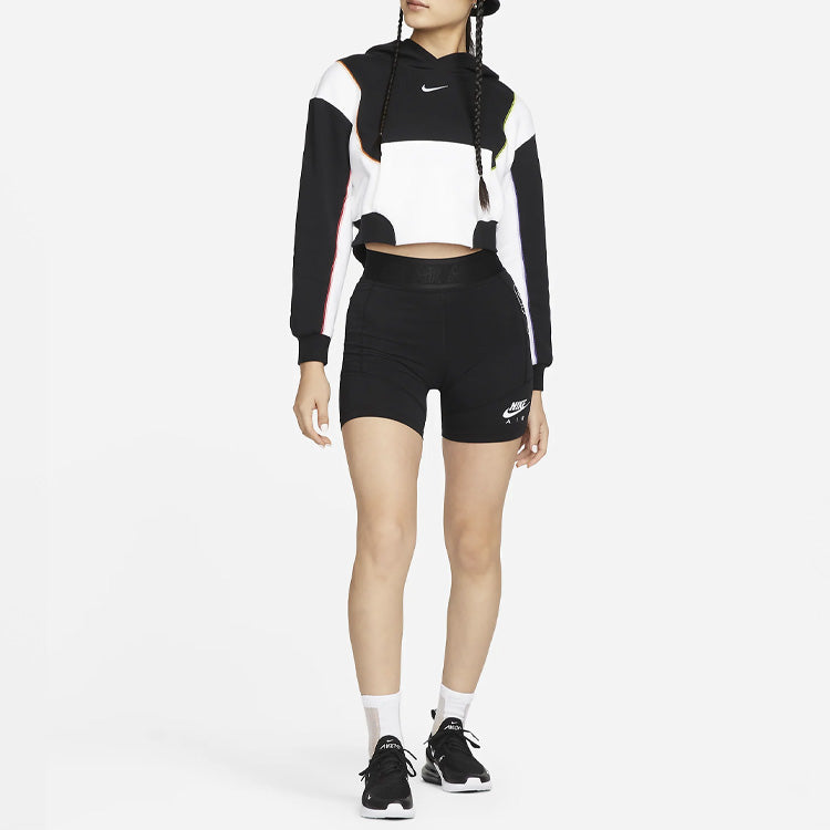 (WMNS) Nike Sportswear Oversized Fleece Hoodie 'Black White' DM6360-010