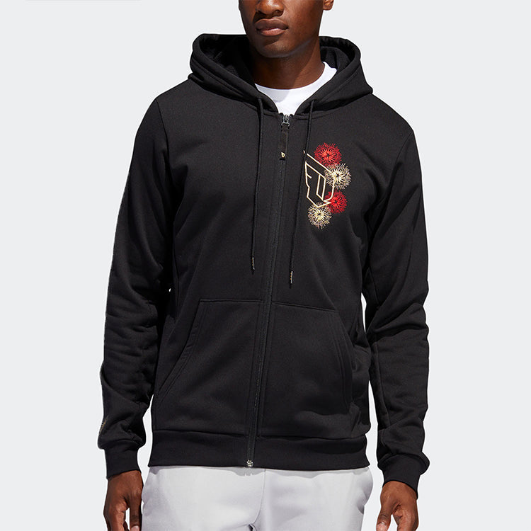 adidas CNY DAME FZ HD Basketball Sports Hooded Jacket Men Black FH7701