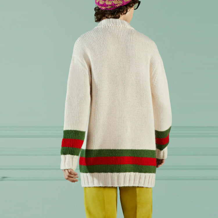 Gucci Wool Cardigan With Web 'Beige' 706735-XKCJ4-9146