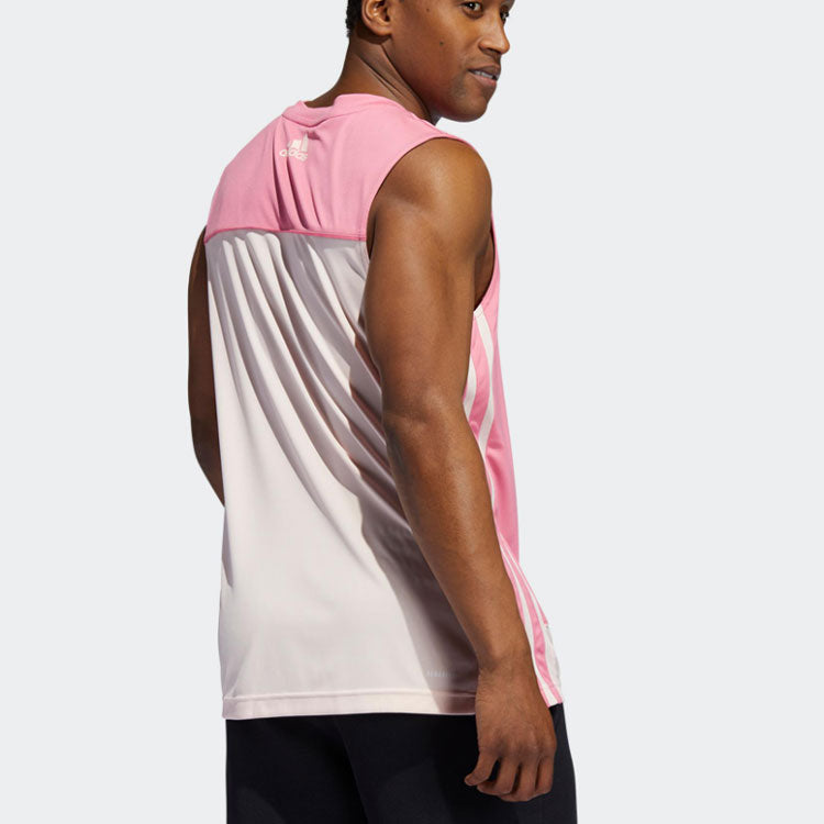 adidas Casual Breathable Sleeveless Basketball Sports Vest Rose Red H50844