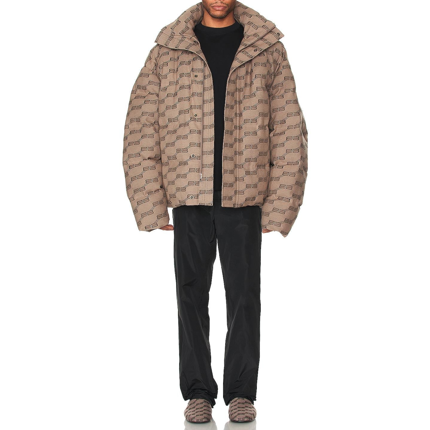 Balenciaga BB Monogram Puffer Jacket 'Beige Brown' 681885TML339378