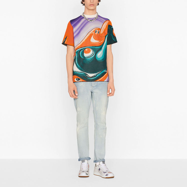 Men's DIOR x KENNY Crossover SCHARF Large Short Sleeve Multicolor 193M644AT342-C082