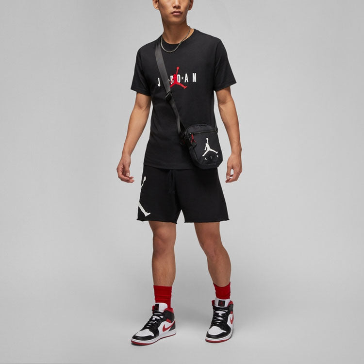 Air Jordan Alphabet Flying Man Logo Printing Round Neck Casual Short Sleeve Black DM1463-010