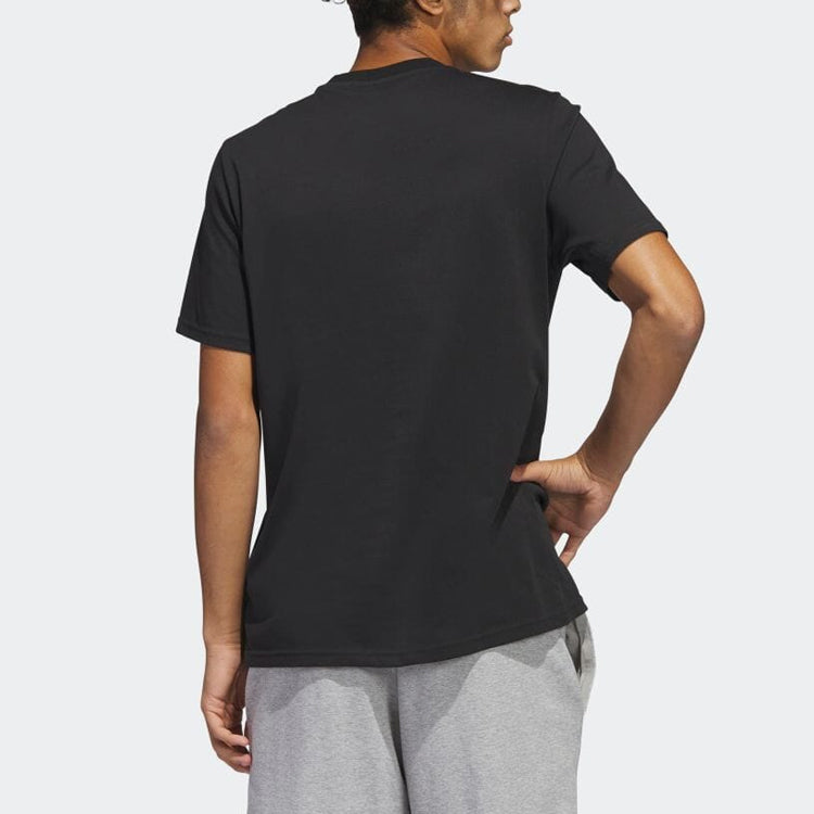 adidas Logo Pen Fill Sportswear Graphic Tee 'Black' HS2513